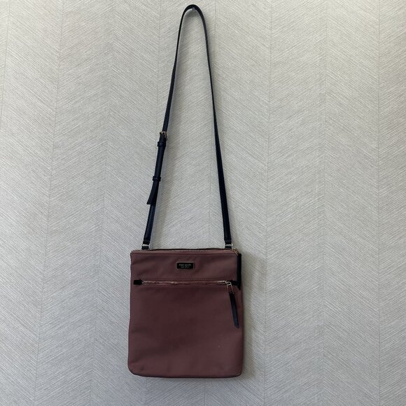 Kate Spade New York Dawn Flat Nylon and Leather Pink and Black Crossbody Bag - Picture 14 of 15